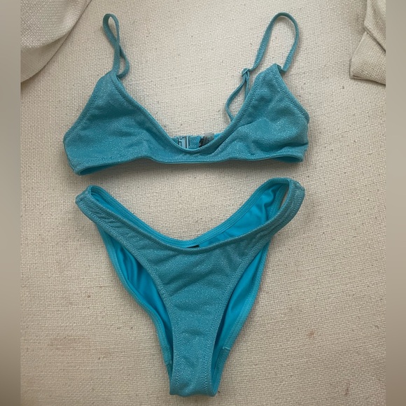 BLUE SPARKLE TRIANGL BIKINI - Picture 3 of 3
